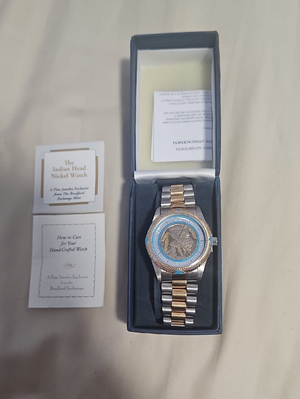 Vintage New Indian Head Nickel Stainless Steel With 24k Gold Plated Men’s Watch